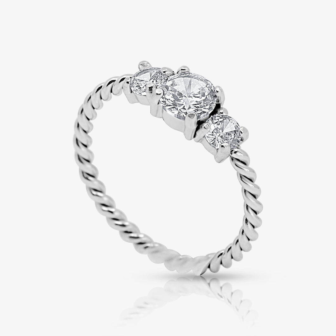 Sweet Trio Cubic Zirconia Ring