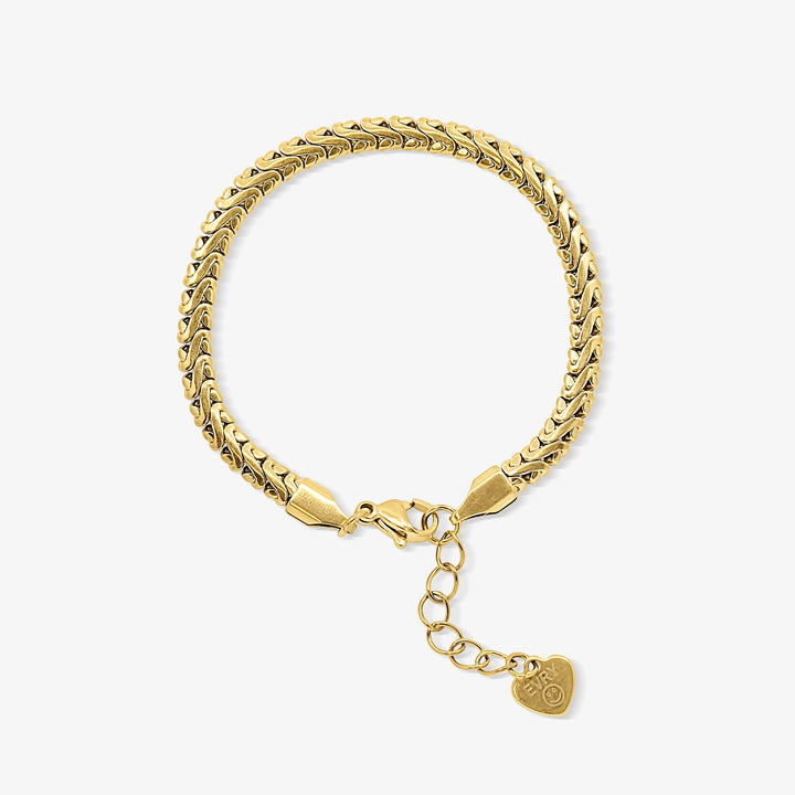 Woven Chain Bracelet in 18k Gold Plated Stainless Steel