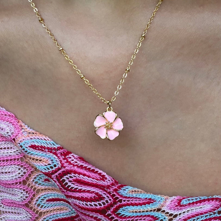 Honolulu Hibiscus Flower Pendant Necklace