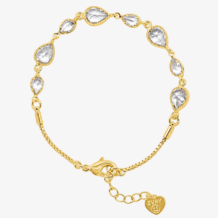 Crystal Teardrop Chain Bracelet