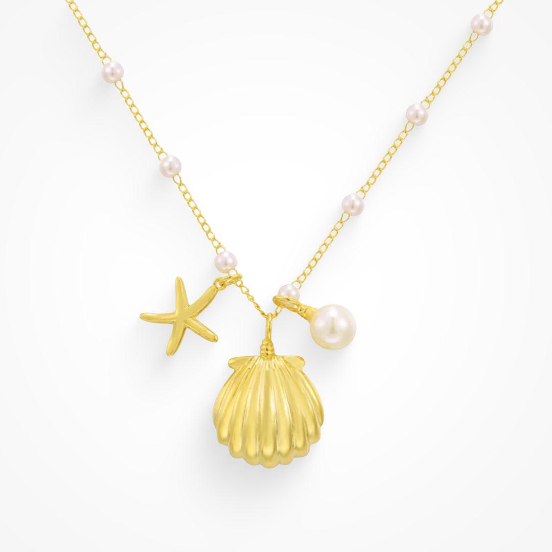 Sea Breeze Pearl and Shell Necklace