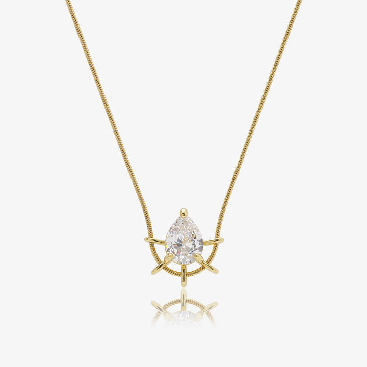 Crown Jewel Teardrop Pendant Necklace