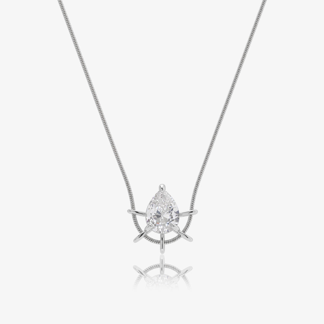 Crown Jewel Teardrop Pendant Necklace