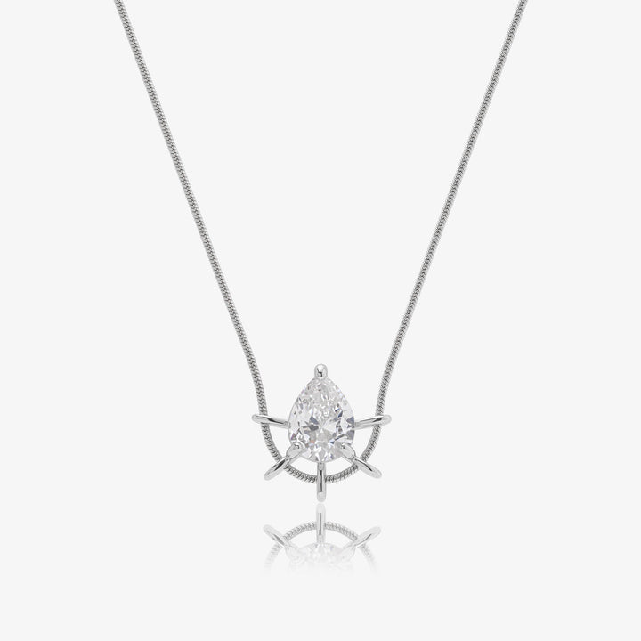Crown Jewel Teardrop Pendant Necklace