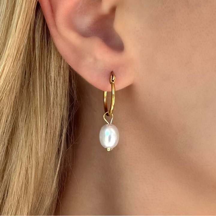 Pure Pearl Hoop Earrings