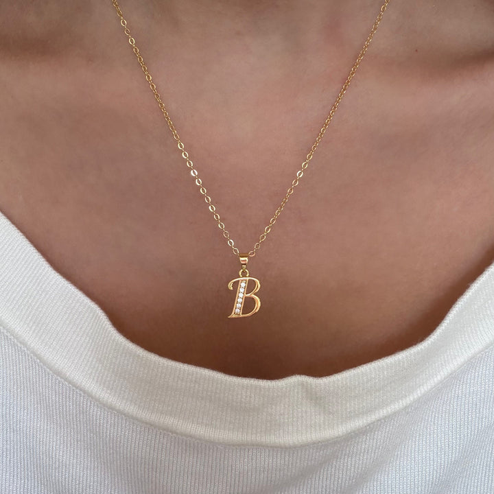 Initial Letter Pendant Necklace