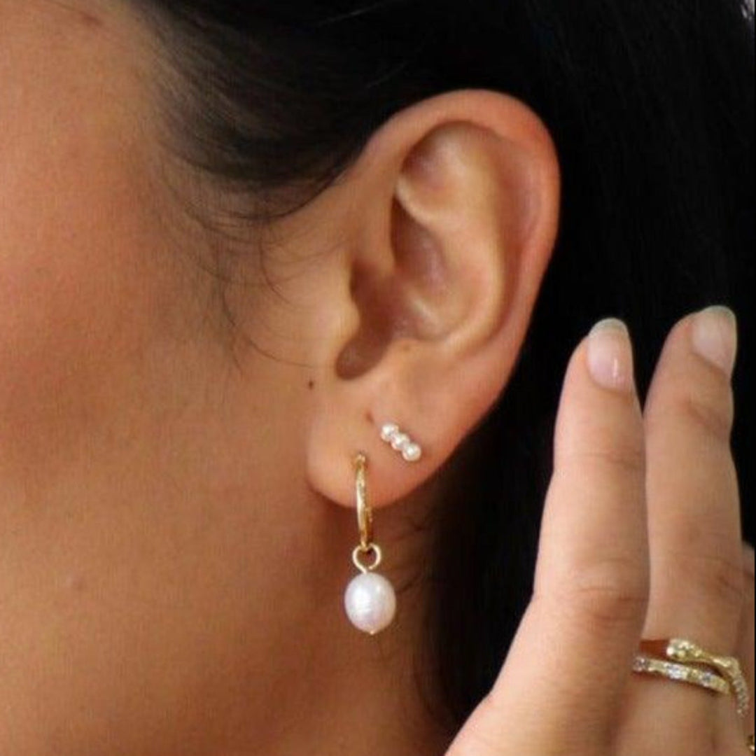 Pure Pearl Hoop Earrings