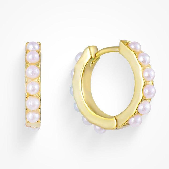 Heavenly Hour Pearl Huggie Earrings