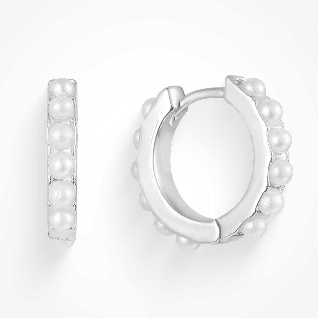 Heavenly Hour Pearl Huggie Earrings