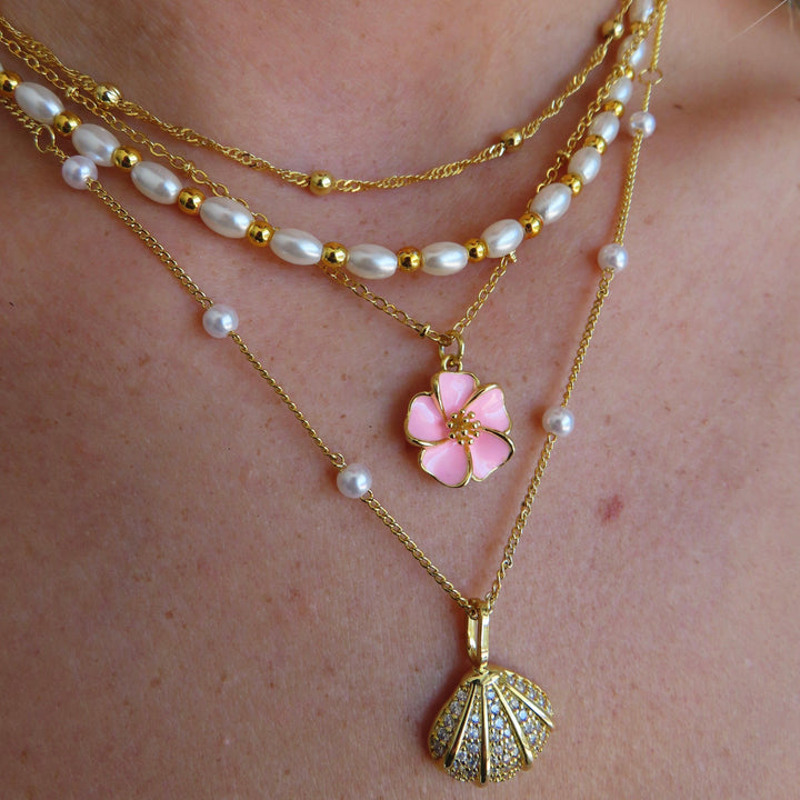 Honolulu Hibiscus Flower Pendant Necklace