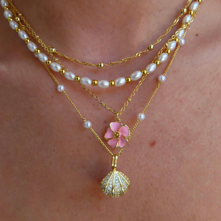 Honolulu Hibiscus Flower Pendant Necklace