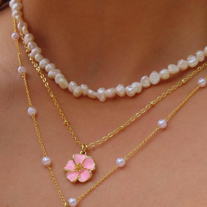 Honolulu Hibiscus Flower Pendant Necklace
