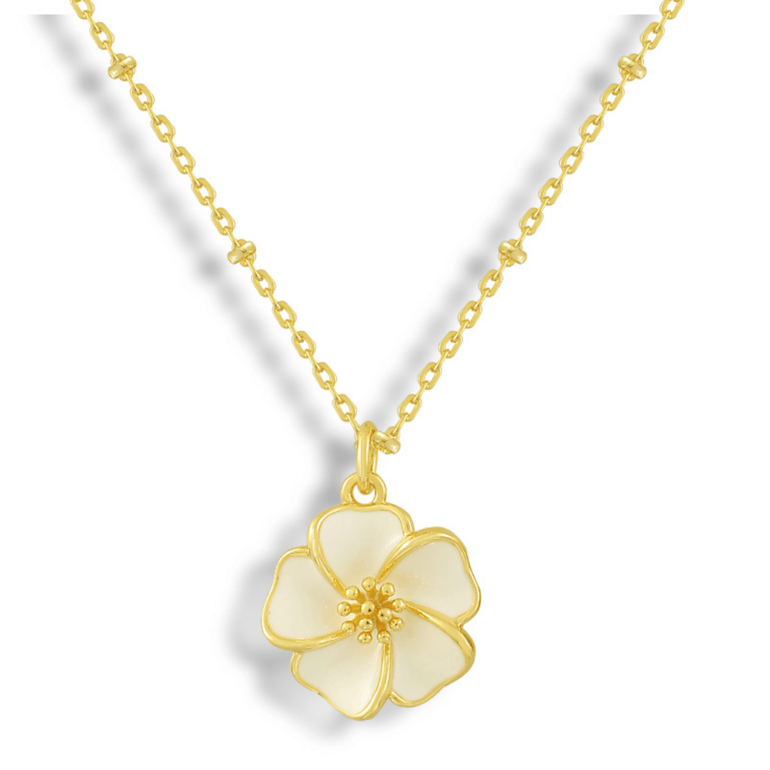 Honolulu Hibiscus Flower Pendant Necklace