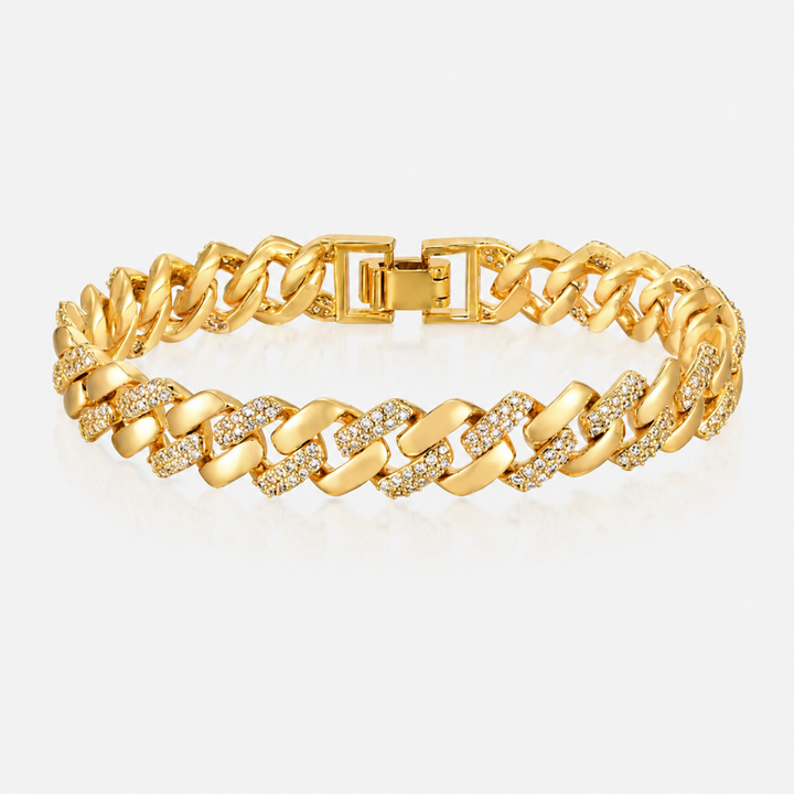 Icy Link Bracelet in 14k Gold-Plated Stainless Steel