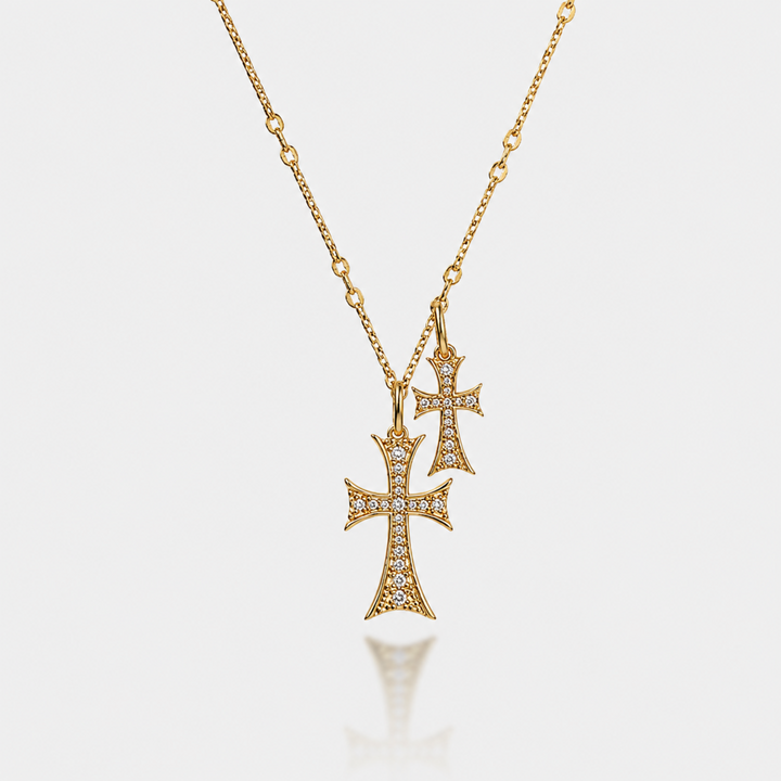 Double Cross Me Pendant Necklace