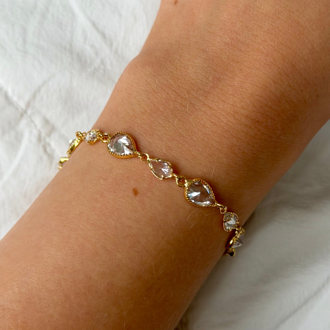Crystal Teardrop Chain Bracelet