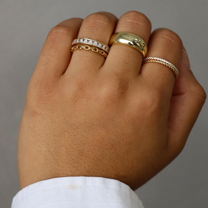 Princess Cubic Zirconia Stacking Ring