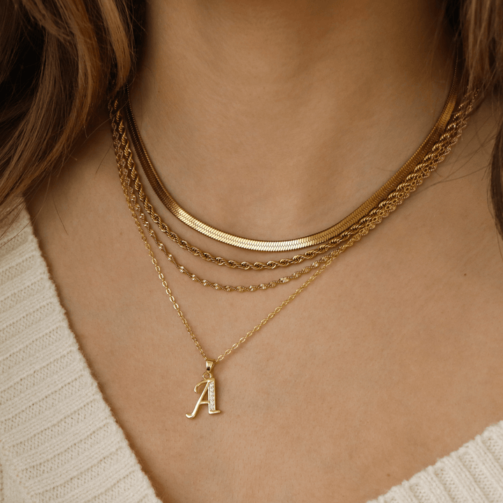 Initial Letter Pendant Necklace