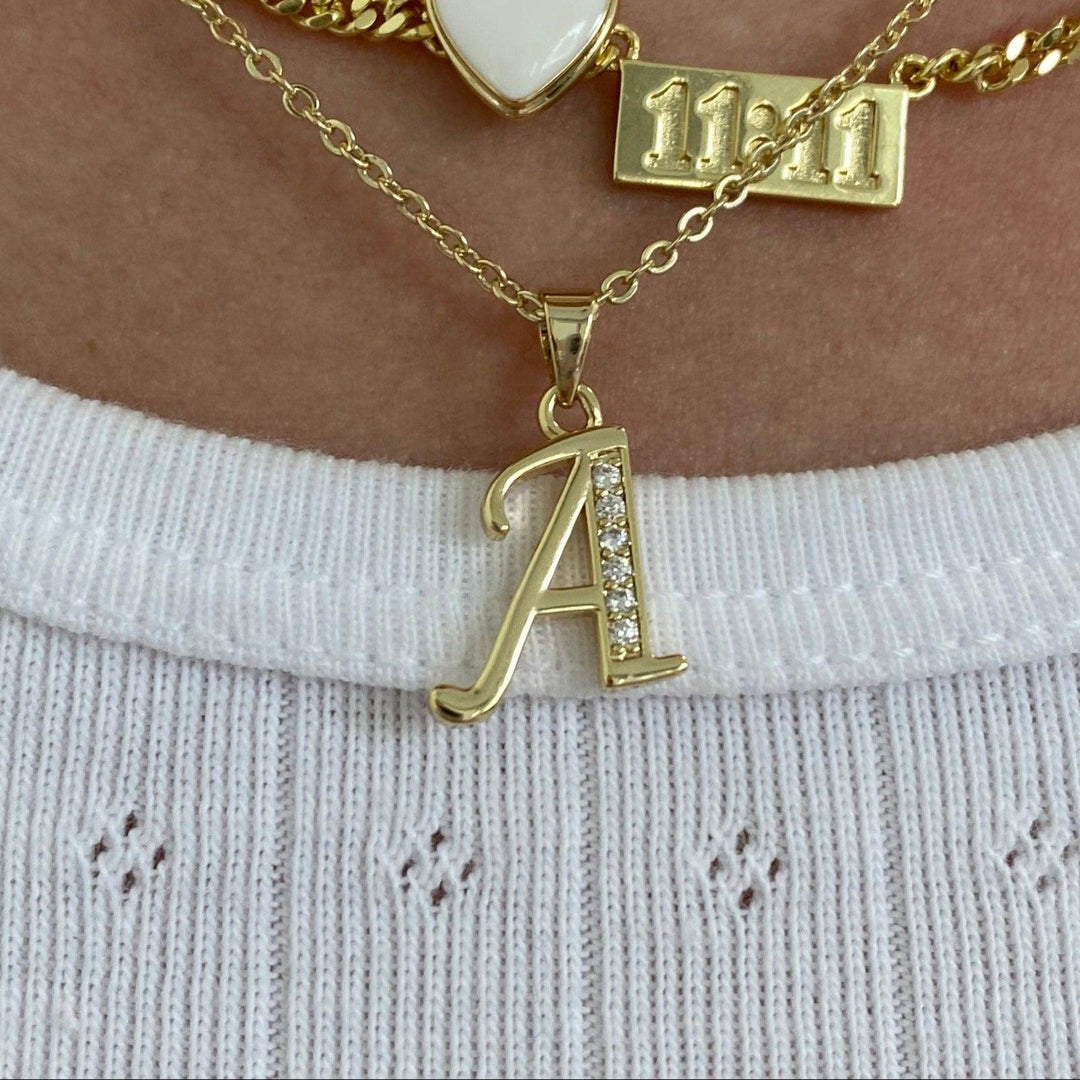 Initial Letter Pendant Necklace