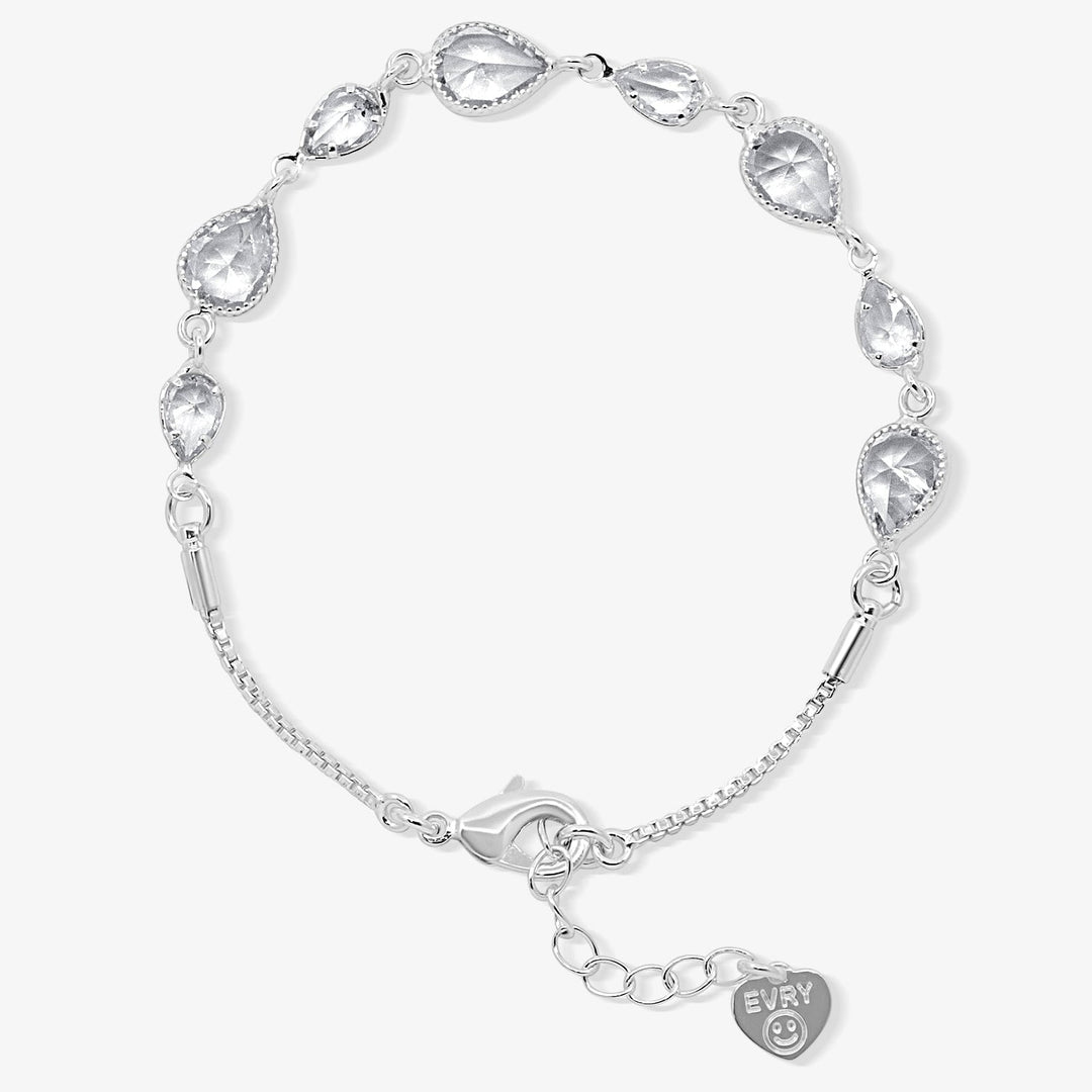 Crystal Teardrop Chain Bracelet