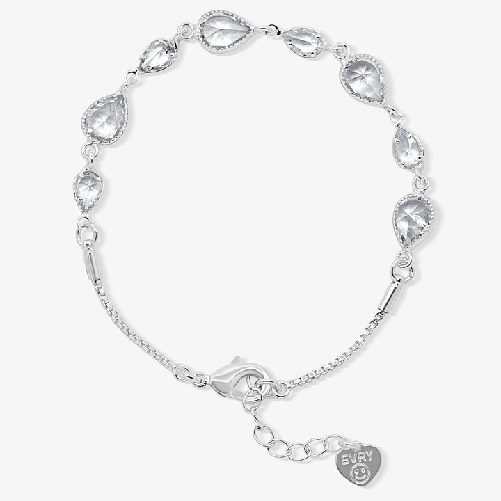 Crystal Teardrop Chain Bracelet