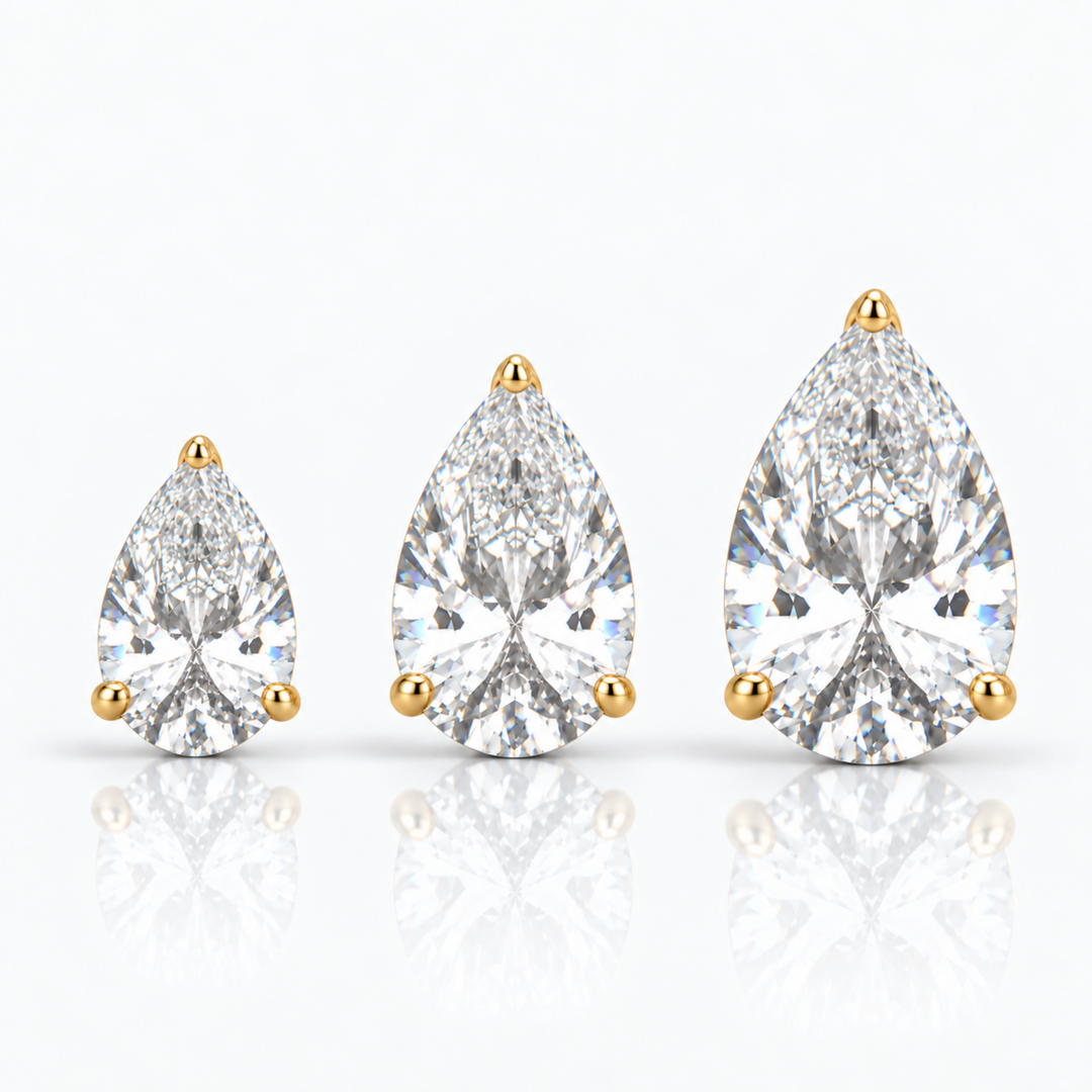 Calabasas Pear Cut Stud Earrings