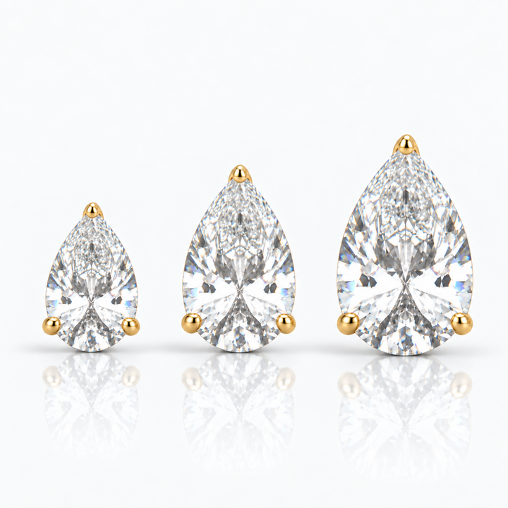 Calabasas Pear Cut Stud Earrings