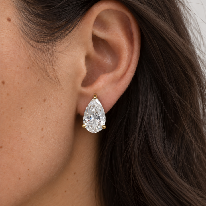 Calabasas Pear Cut Stud Earrings