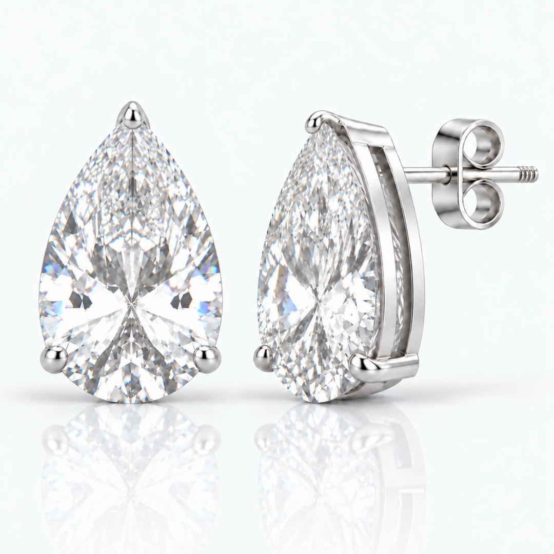 Calabasas Pear Cut Stud Earrings