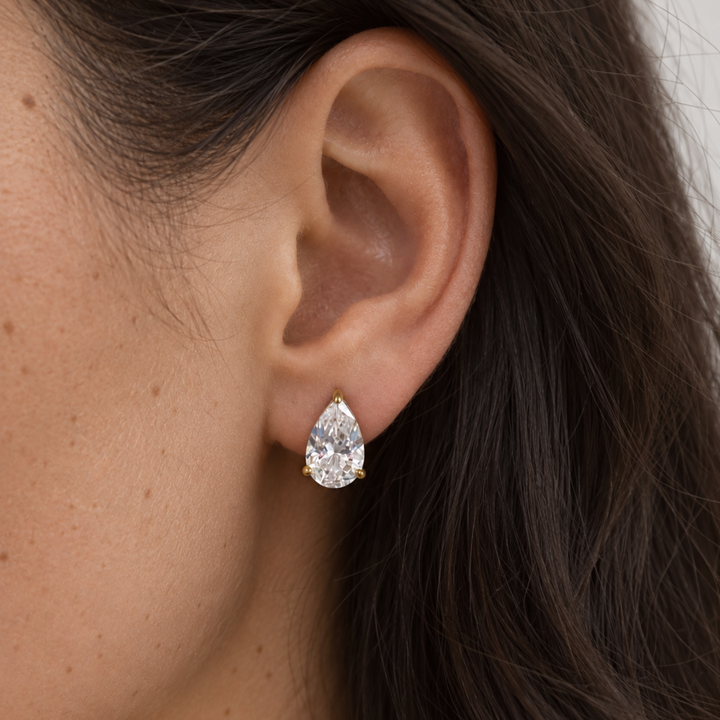 Calabasas Pear Cut Stud Earrings