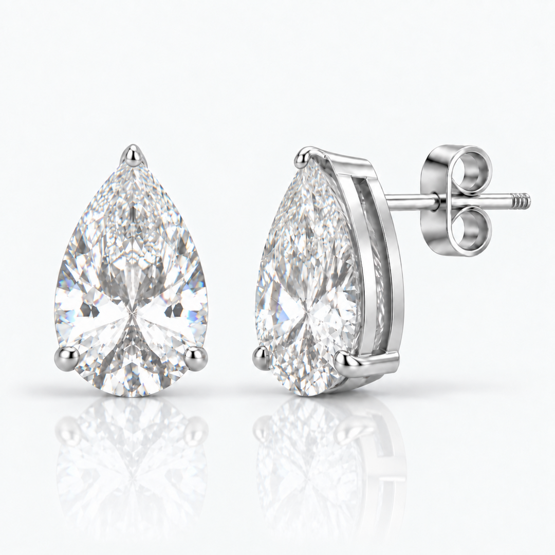 Calabasas Pear Cut Stud Earrings