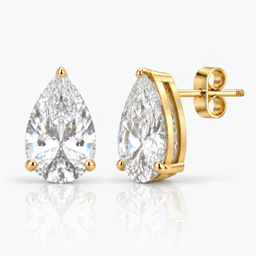 Calabasas Pear Cut Stud Earrings