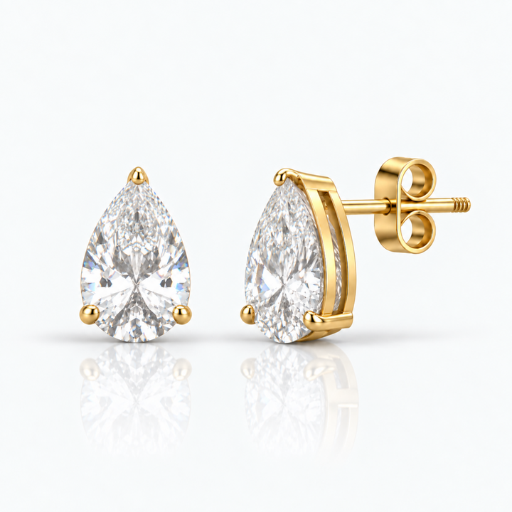 Calabasas Pear Cut Stud Earrings