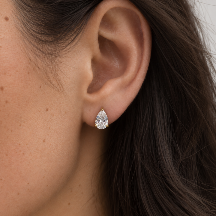 Calabasas Pear Cut Stud Earrings