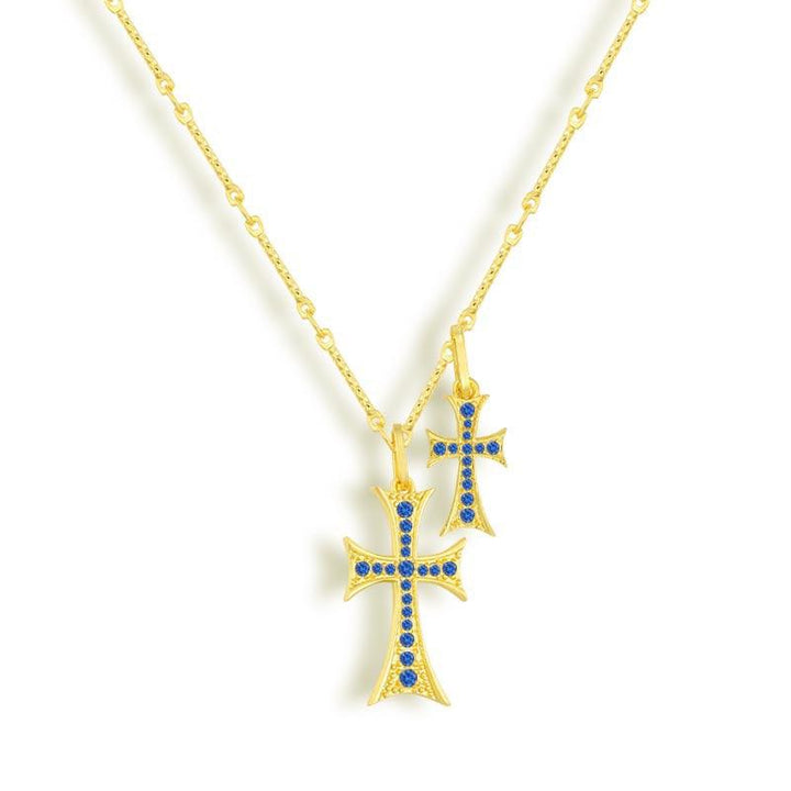 Double Cross Me Pendant Necklace