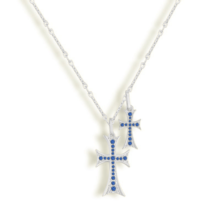 Double Cross Me Pendant Necklace