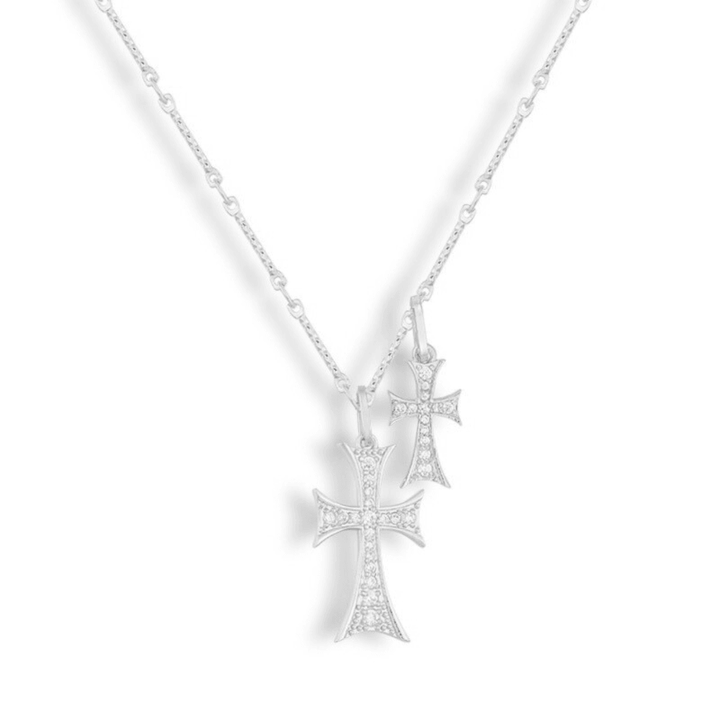 Double Cross Me Pendant Necklace