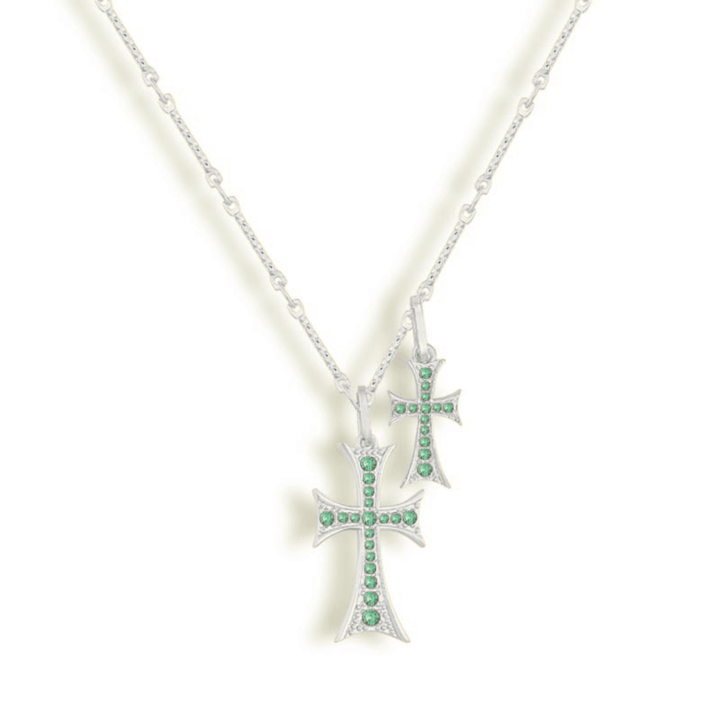 Double Cross Me Pendant Necklace