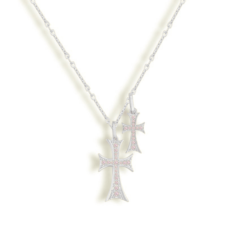 Double Cross Me Pendant Necklace