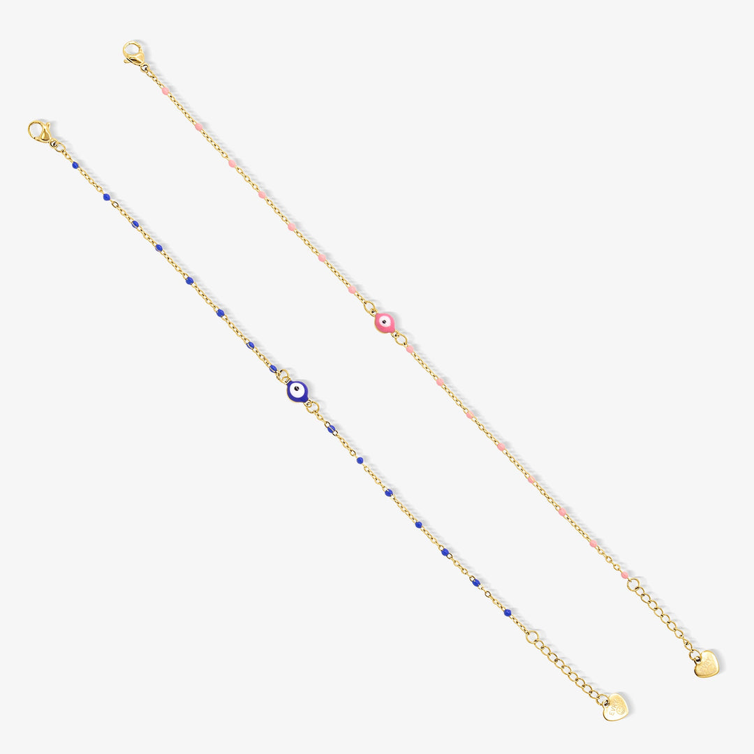 Evil Eye Anklet Two-Piece Set
