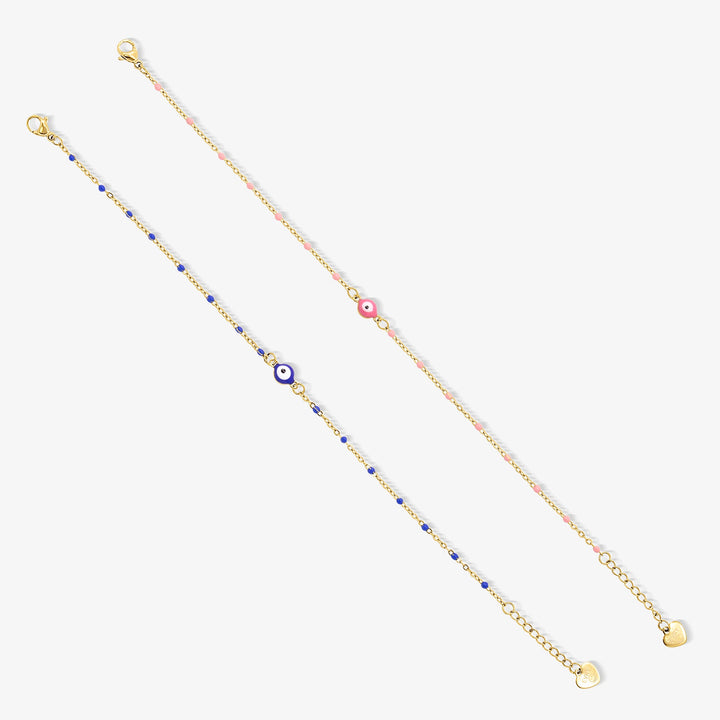 Evil Eye Anklet Two-Piece Set