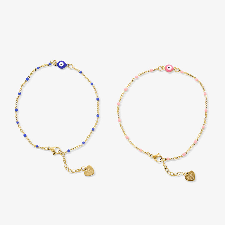 Evil Eye Anklet Two-Piece Set