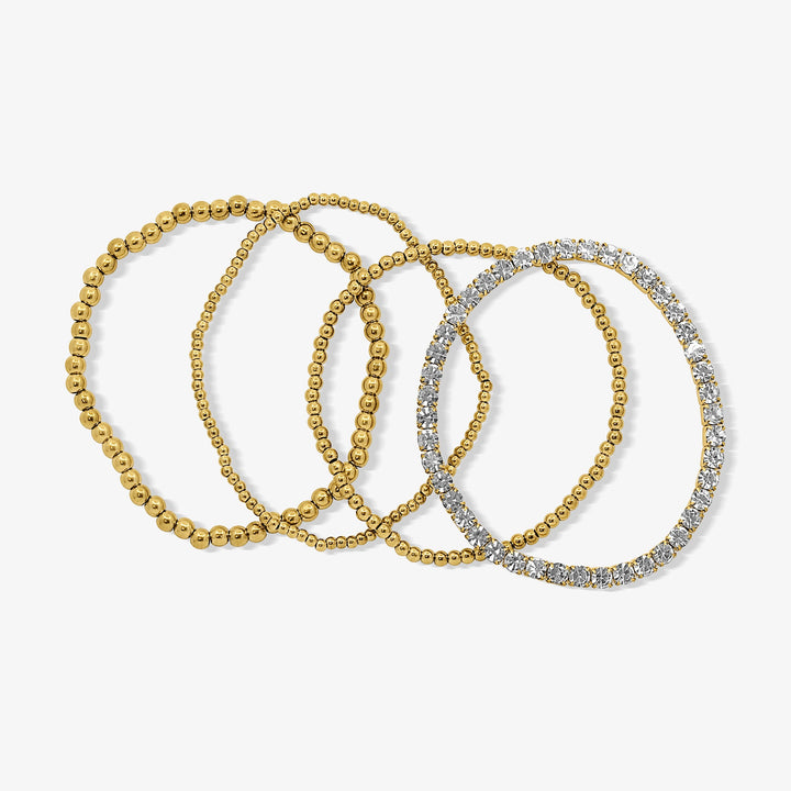 Icy Beaded Bracelet Four-Piece Set