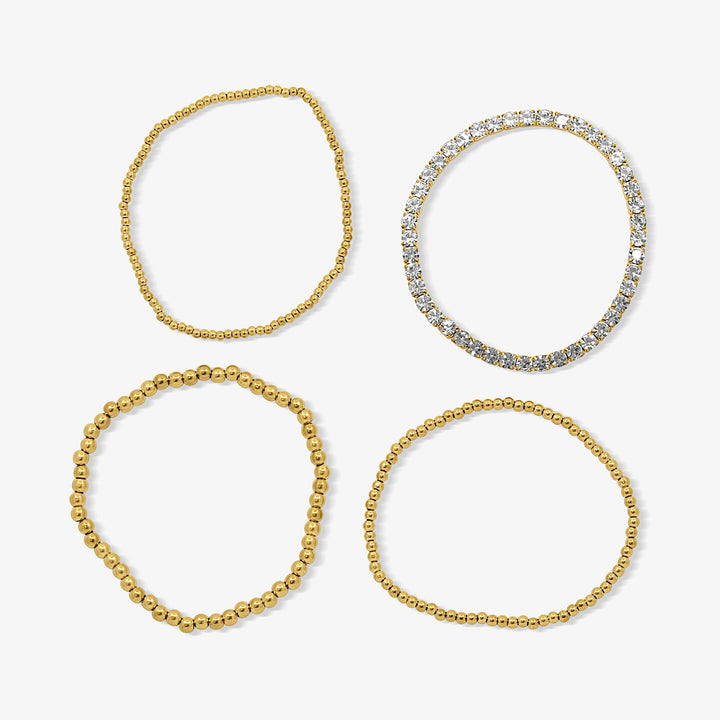 Icy Beaded Bracelet Four-Piece Set