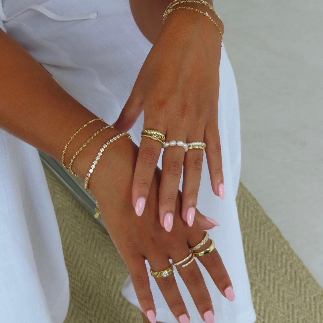 Princess Cubic Zirconia Stacking Ring